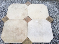 Reclaimed Cabochons Flooring

Antique cabochon clay in limestone. Eighteenth century.

Lot of 45 m²

Dimensions Pierre de Bourgogne size: 385mm (15") and 3cm ( 1,2") thickness 

Terracotta, size:100mm 